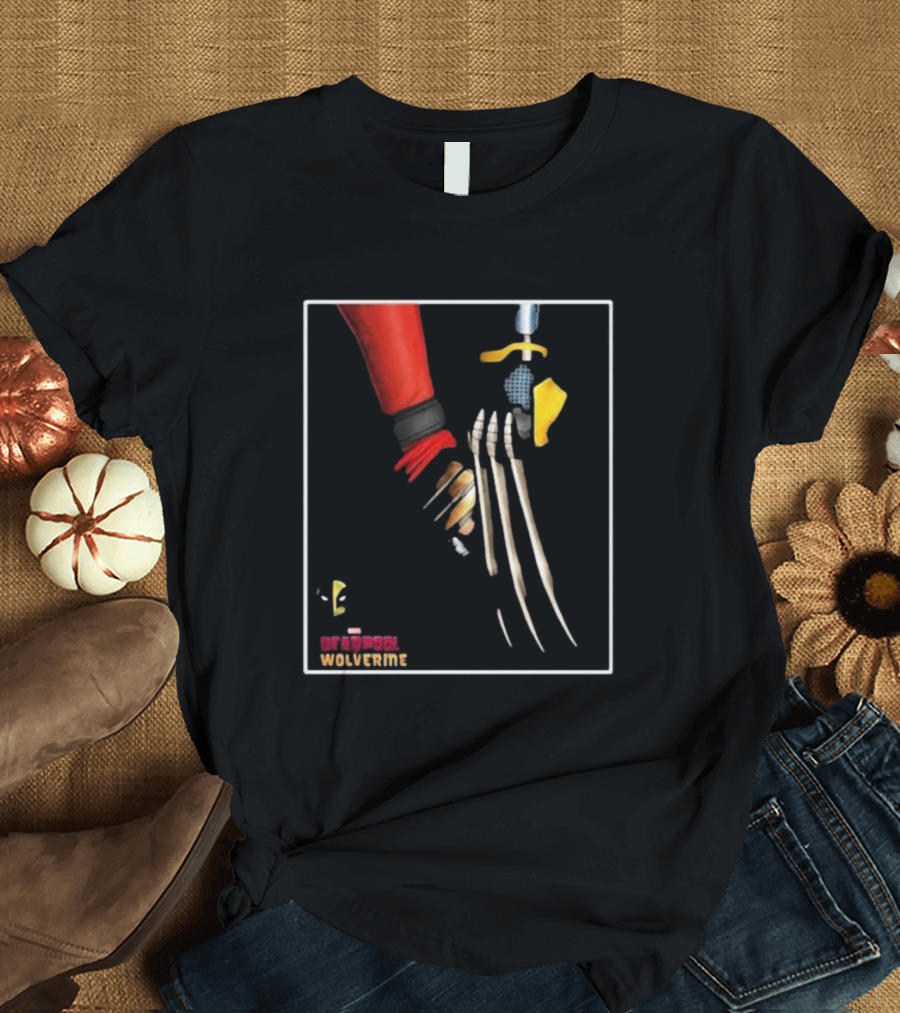 Deadpool Wolverine Handshake Claws T-Shirt