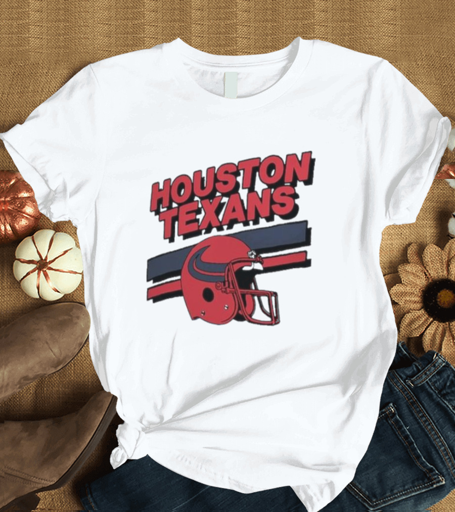 Houston Texans Vintage Helmet Stripes Retro Homage T-Shirt