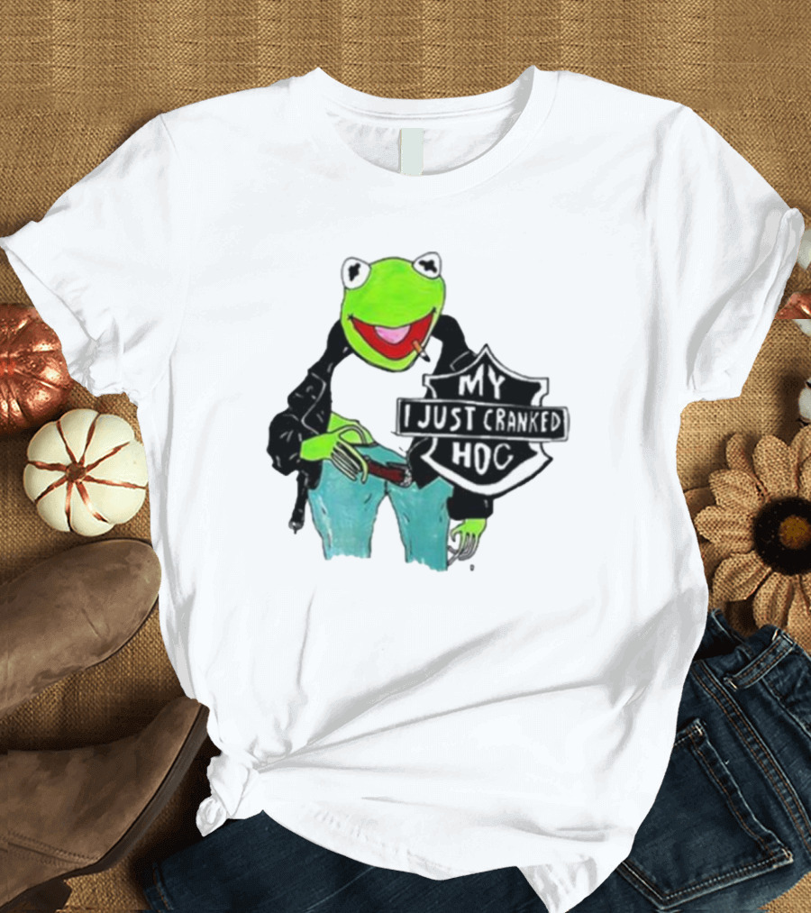 My I Just Cranked Hog Kermit Parody Biker Jacket T-Shirt