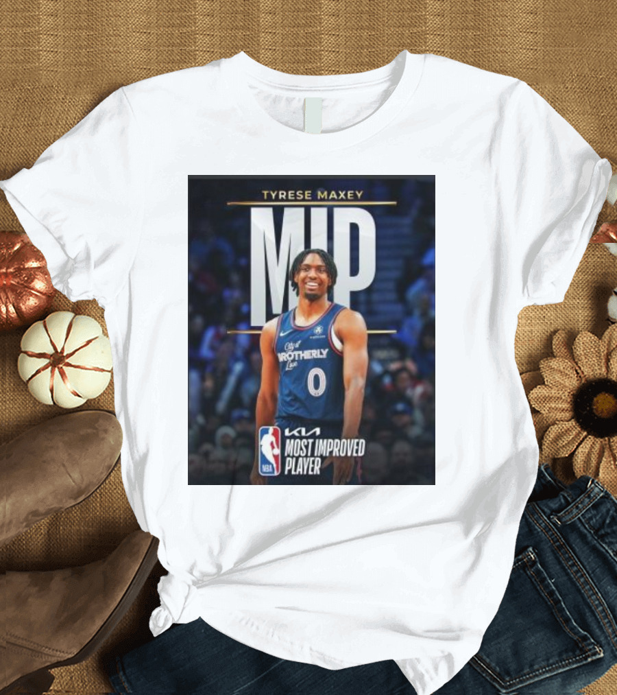 Philadelphia 76ers Tyrese Maxey Kia NBA Most Improved Player MIP 2023-24 T-Shirt
