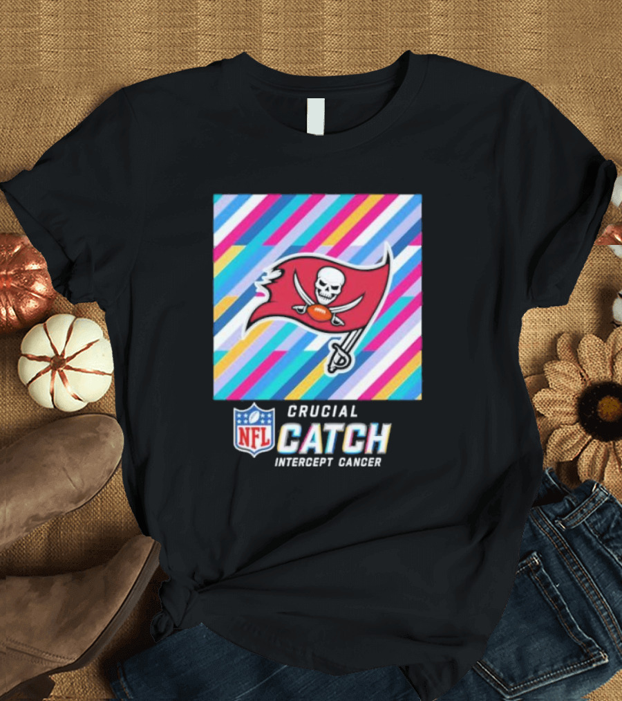 Tampa Bay Buccaneers NFL Crucial Catch Intercept Cancer T-Shirt