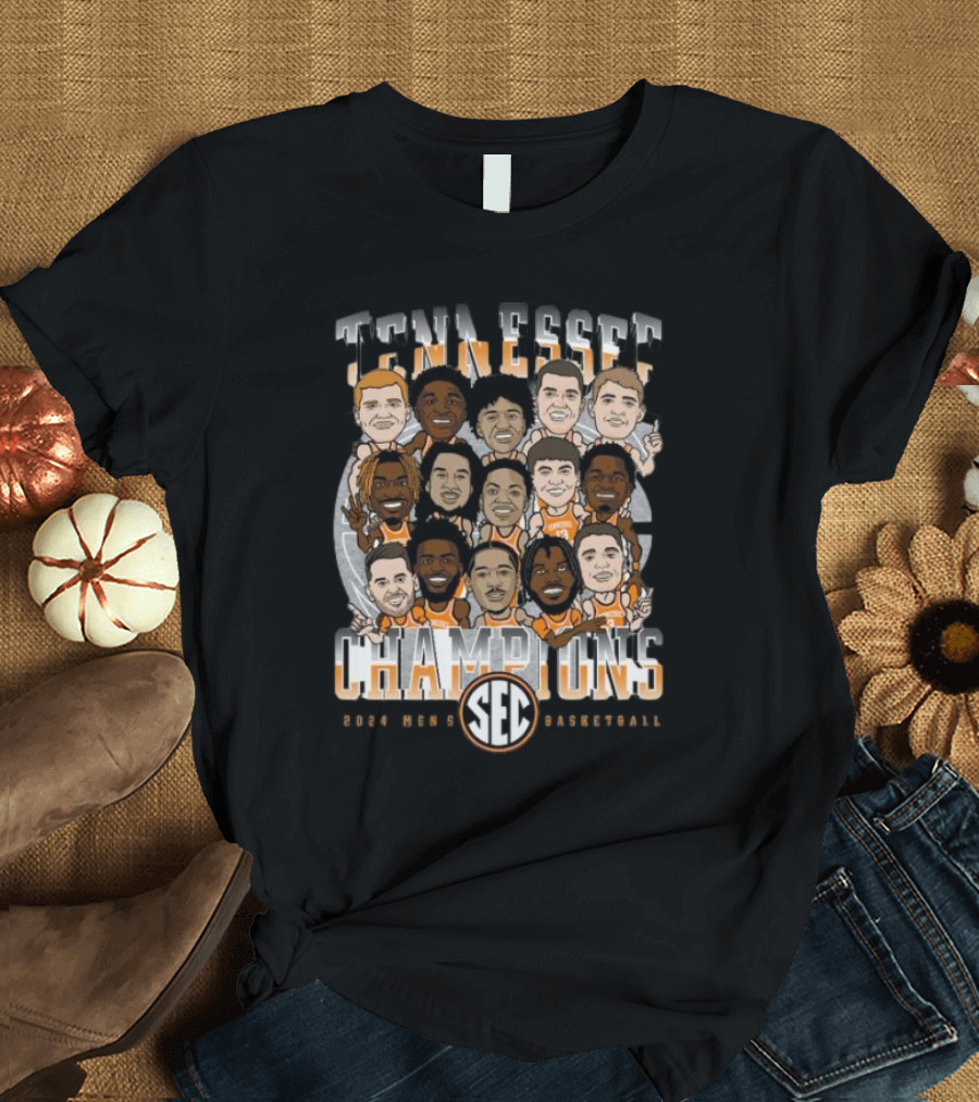 Tennessee Volunteers 2024 SEC Men's Basketball Champions Team NIL T-Shirt