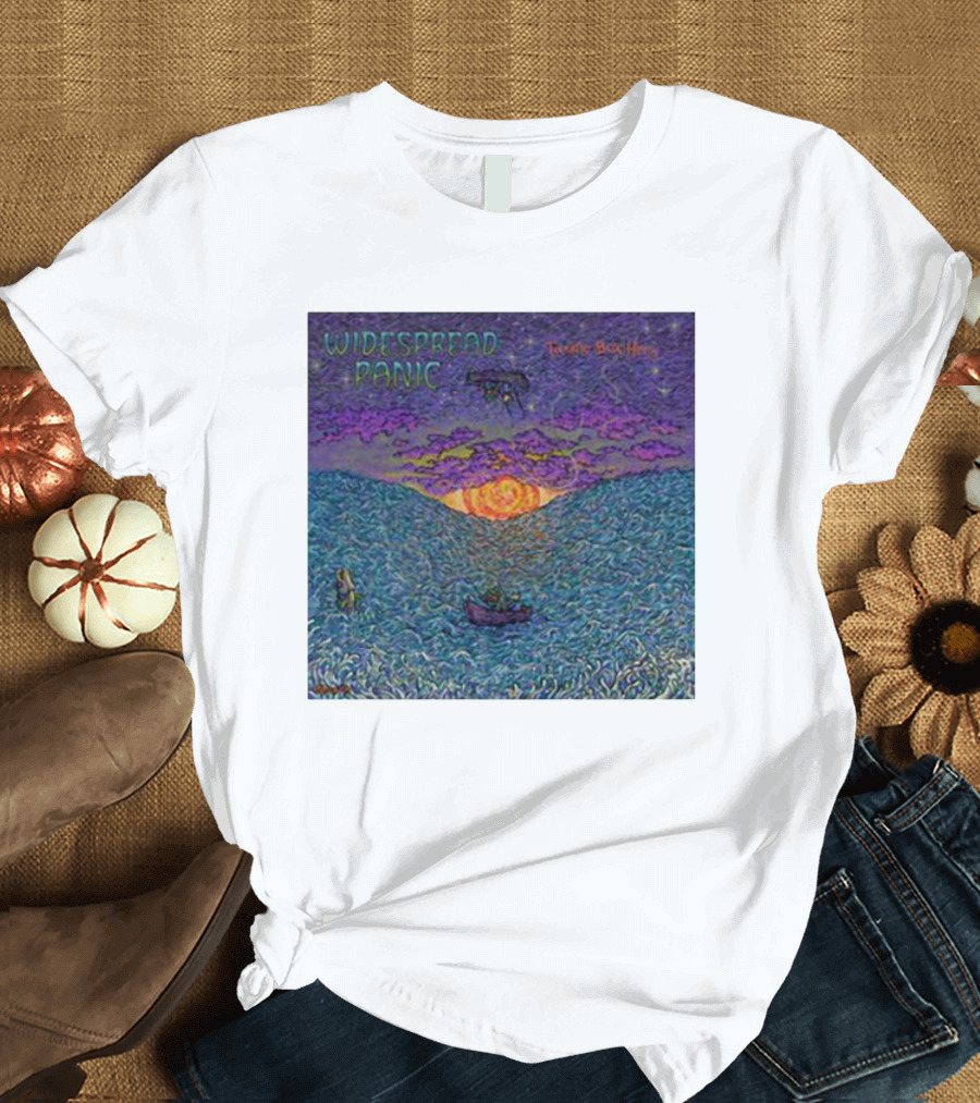 Widespread Panic Tackle Box Hero Psychedelic Sunset Ocean Scene T-Shirt