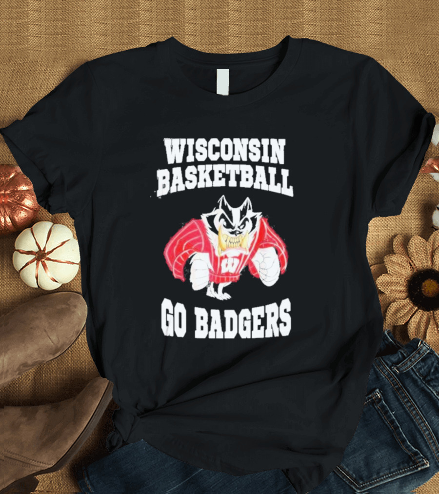 Wisconsin Basketball Go Badgers Mascot Wisconsin Badgers T-Shirt