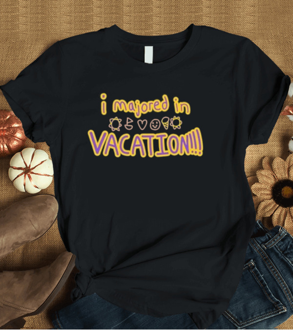 T-Shirt: Wes10 Weston Koury I Majored In Vacation Icons Sun Heart Smiley Cone T-Shirt Wes10 Weston Koury I Majored In Vacation Icons Sun Heart Smiley Cone T-Shirt