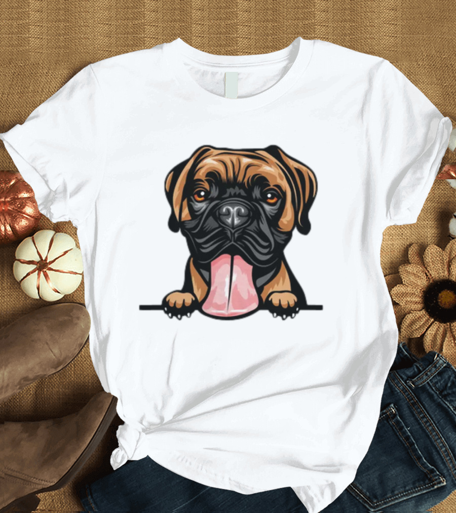 Animal Dog Boxer Peeking Over Edge 8jjj4rfff Colorful T-Shirt