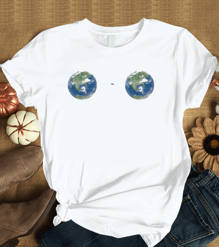 Earth Hour 2024 Mother Earth Amber Anderson Two Earth Globes T-Shirt