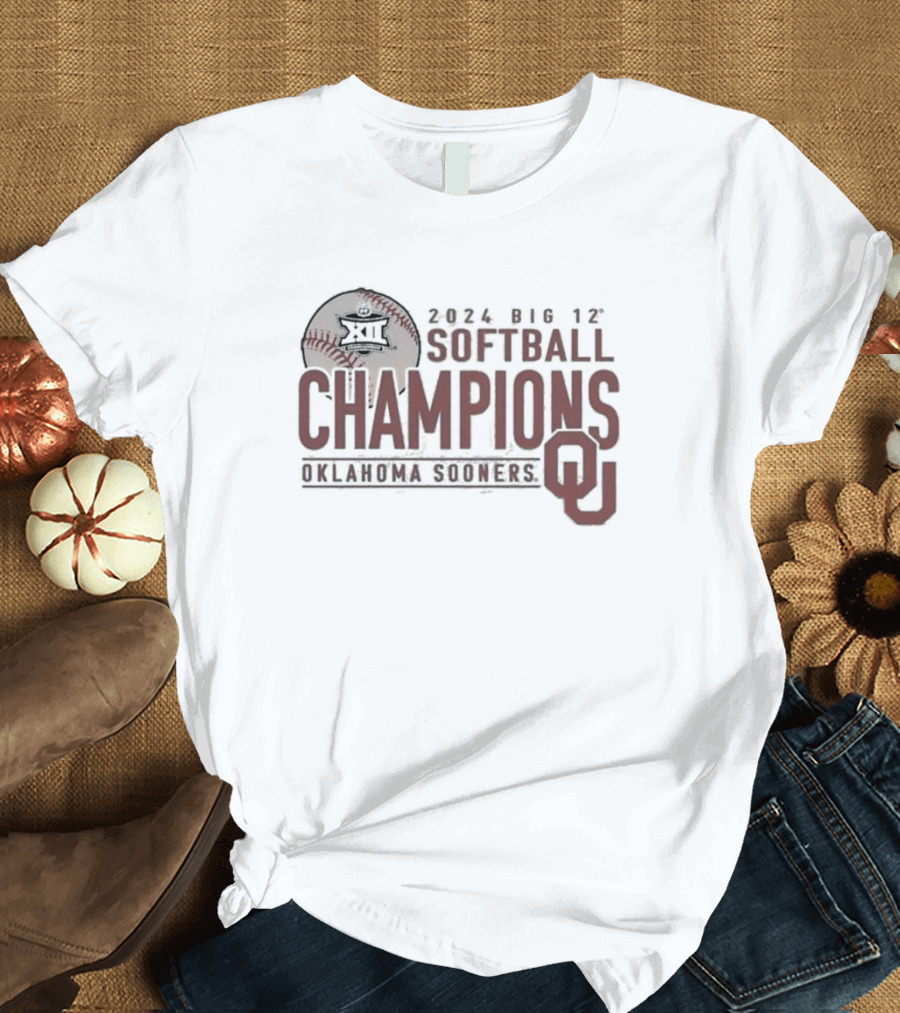 Oklahoma Sooners 2024 Big 12 Softball Champions OU T-Shirt