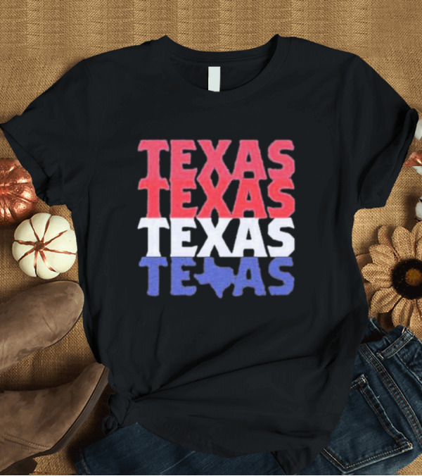 T-Shirt: Texas Texas Texas Texas Map Red White Blue T-Shirt Texas Texas Texas Texas Map Red White Blue T-Shirt