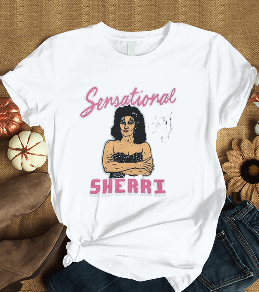 Sensational Sherri Retro Illustration Wrestling T-Shirt
