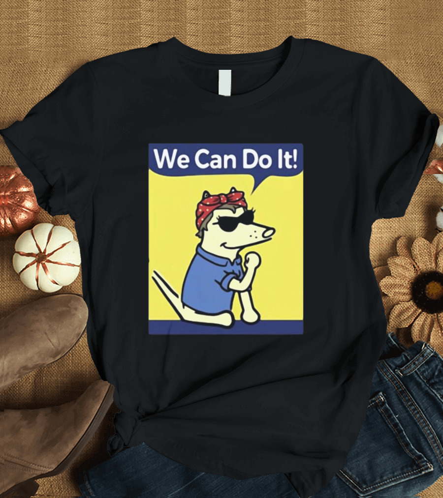 We Can Do It Teddy The Dog Rosie the Riveter T-Shirt