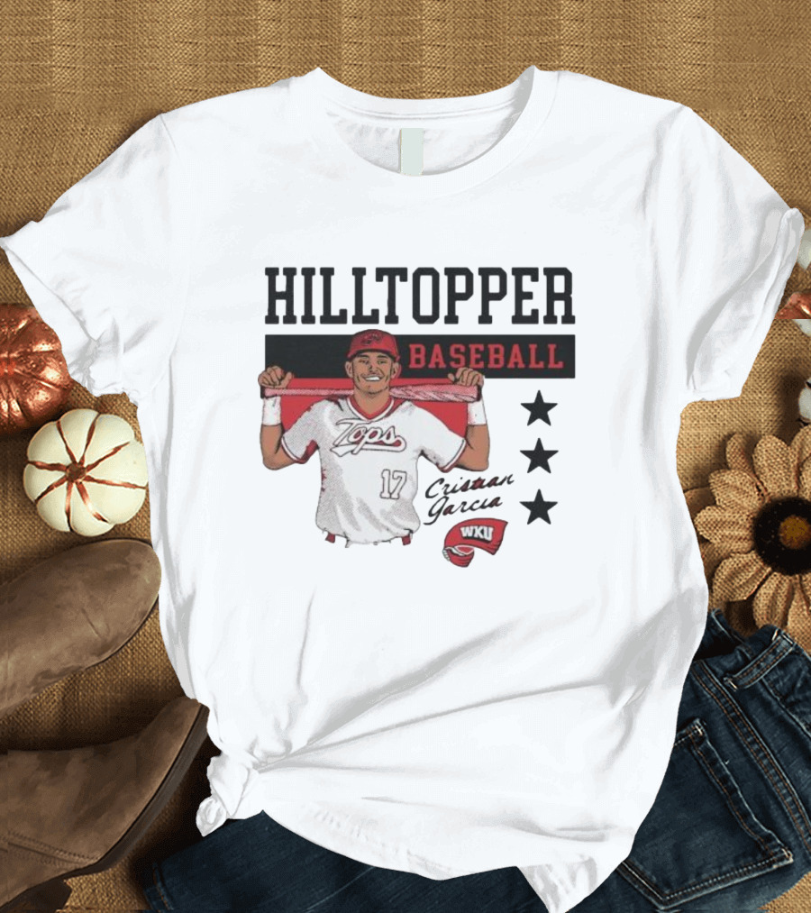 Hilltopper Baseball Tops 17 WKU Cristian Garcia T-Shirt