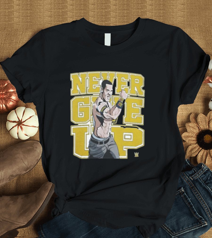 NEVER GIVE UP John Cena WWE T-Shirt