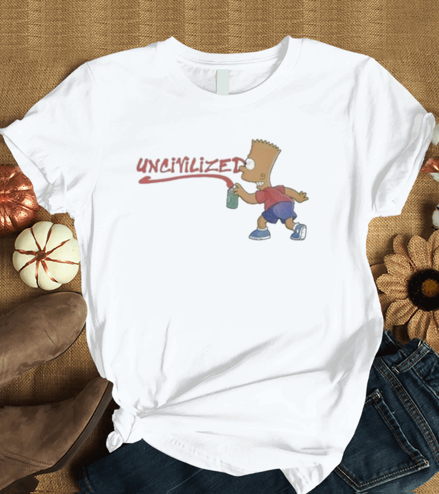 Uncivilized El Barto Graffiti Spray Can Iconic Character T-Shirt