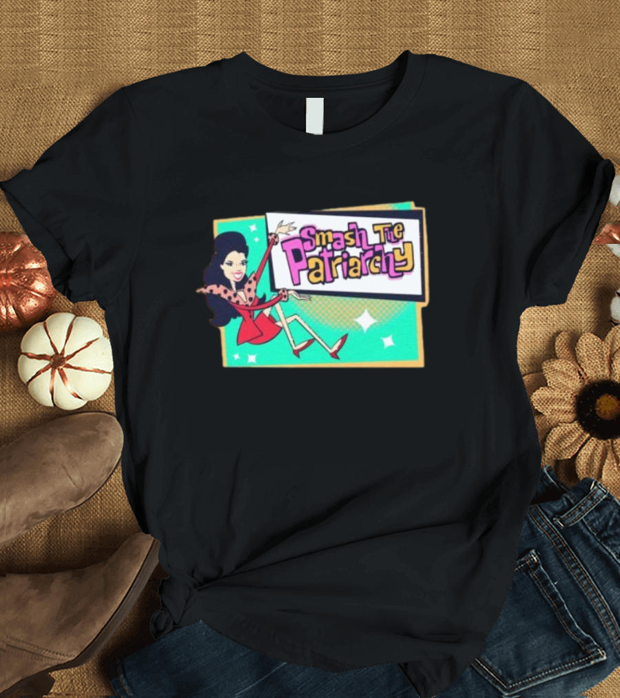 Smash The Patriarchy Retro Comic Style Woman Empowerment T-Shirt