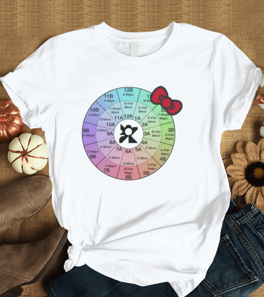 Ramonpang Djs Only Color Wheel Music Key Chart with Hello Kitty Bow T-Shirt