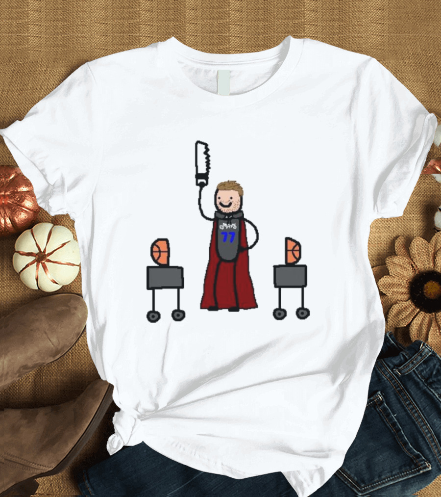 Luka Magic Cut The Basketball In Half NBA Paint Art Style 77 T-Shirt