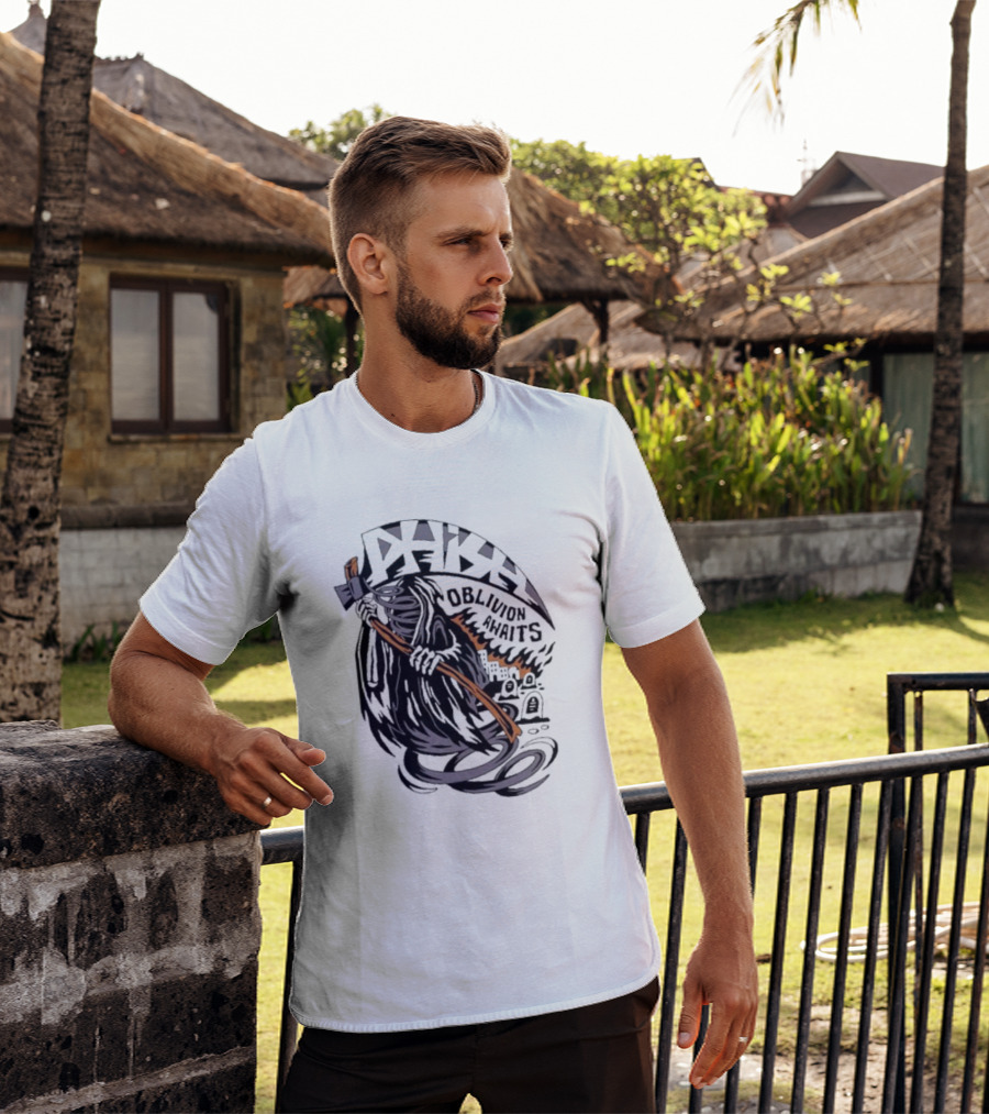 Dark Reaper With Scythe Oblivion Awaits Graves T-Shirt