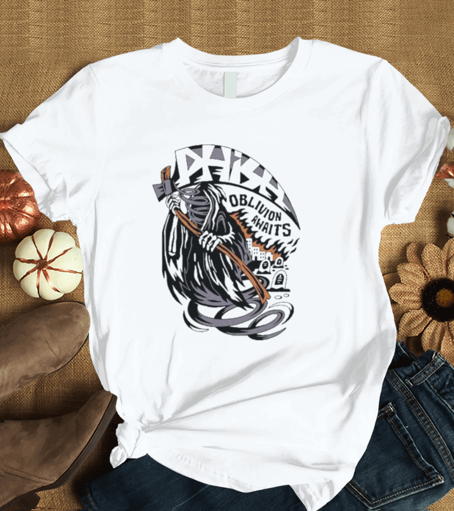 Dark Reaper with Scythe Oblivion Awaits Graves T-Shirt