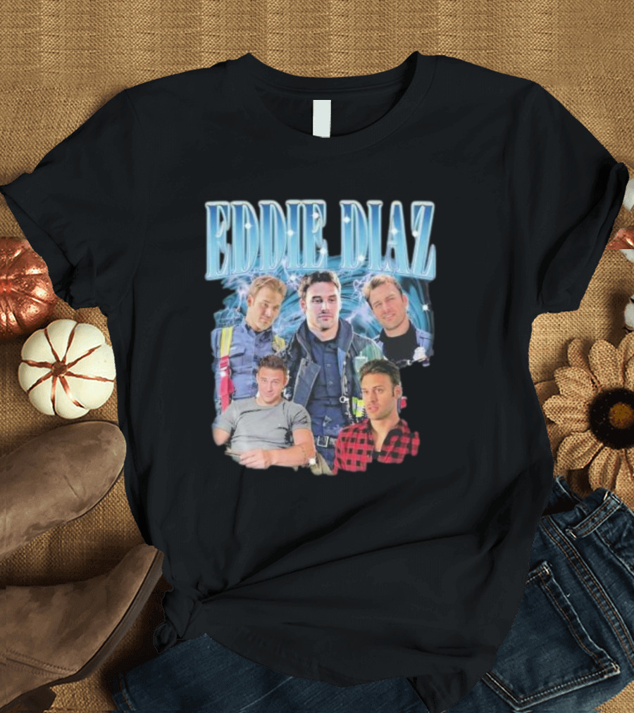 Eddie Diaz Firefighter Tribute Montage T-Shirt