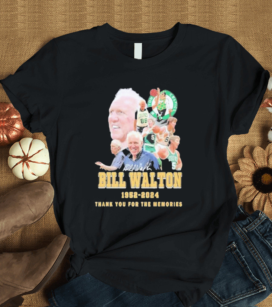 Bill Walton Boston Celtics 1952-2024 Thank You For The Memories T-Shirt