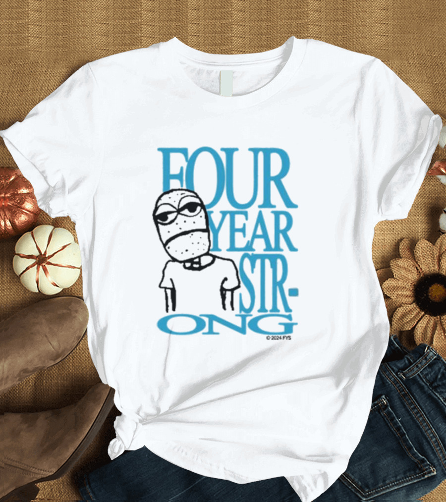 FOUR YEAR STRONG Band Logo with Masked Character T-Shirt
