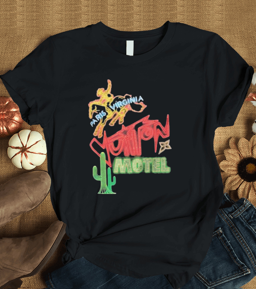 Paris Virginia Vuitton Motel Neon Cactus Cowboy Retro Sign T-Shirt