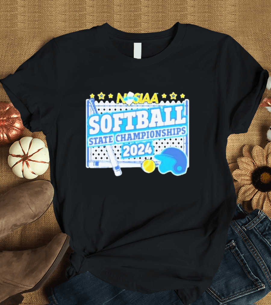 NJSIAA Softball State Championships 2024 Baseball Bat and Glove Emblem T-Shirt
