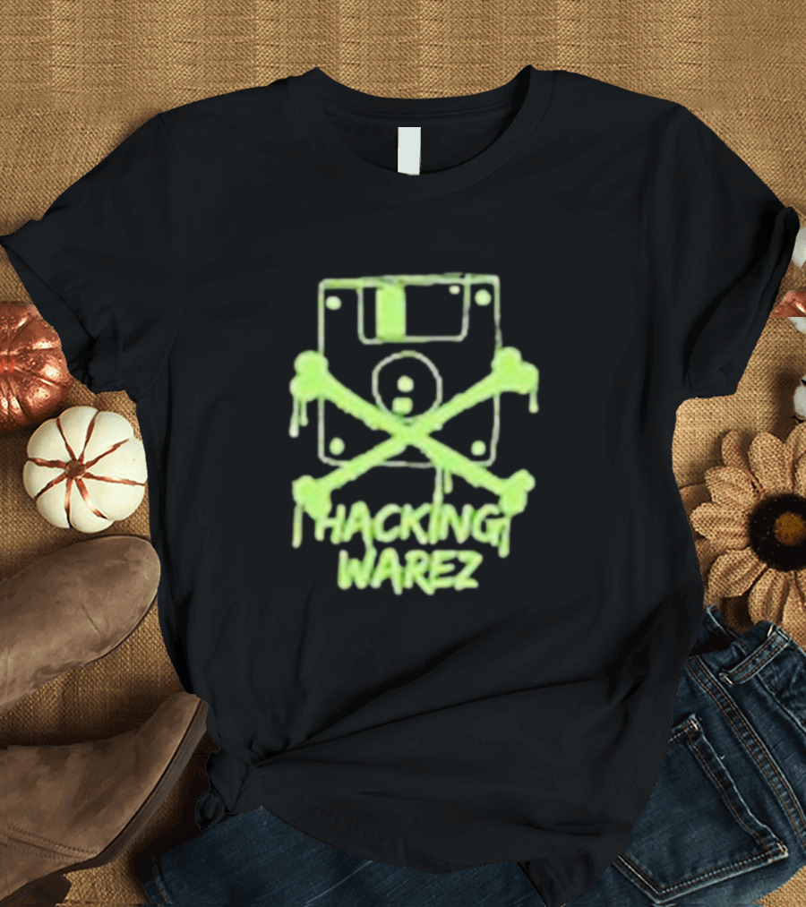 Our RC18 Hacking Warez Disk Skull T-Shirt