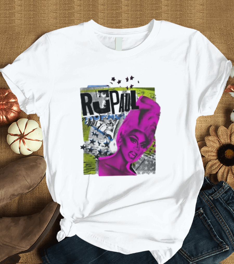 Rupaul Star Power Glam Pop Art Collage T-Shirt