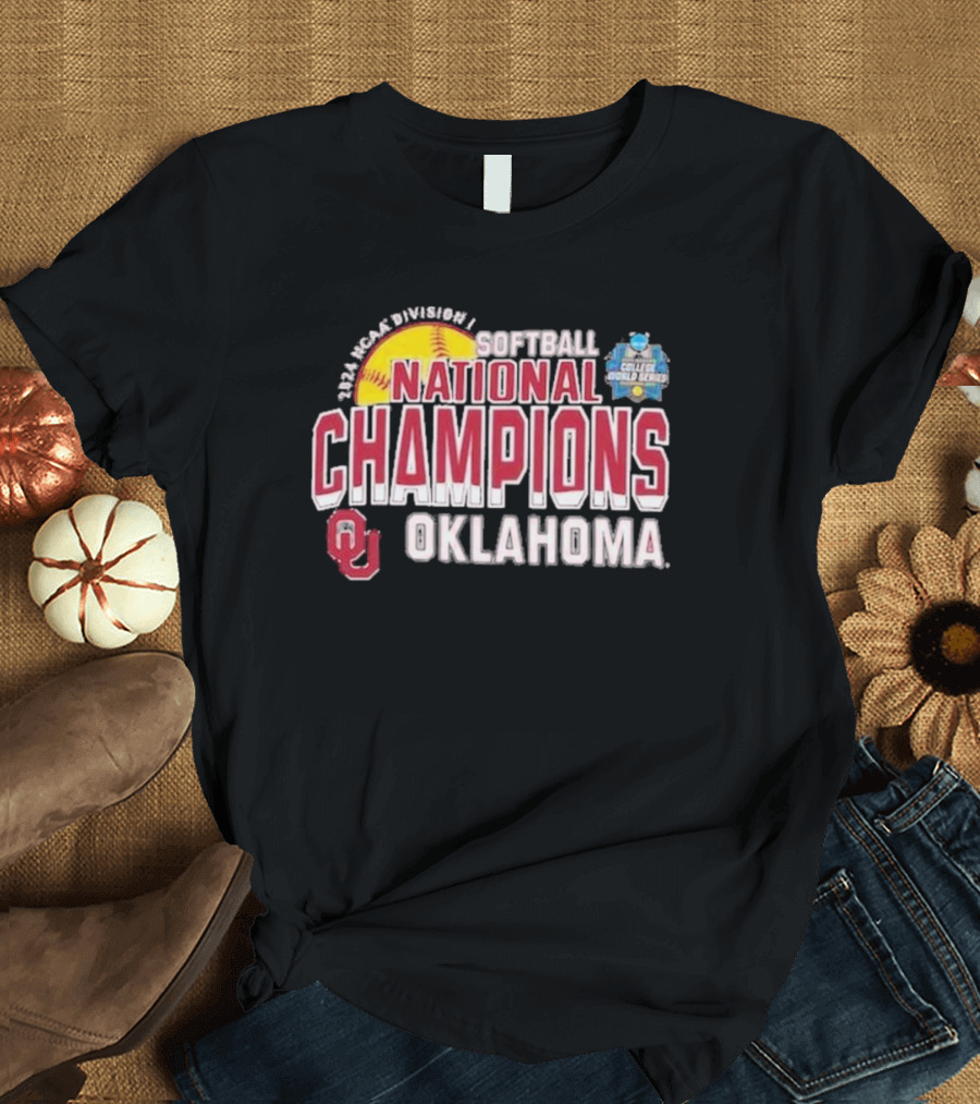 Oklahoma Sooners 2024 NCAA Division I Softball National Champions Women's College World Series T-Shirt