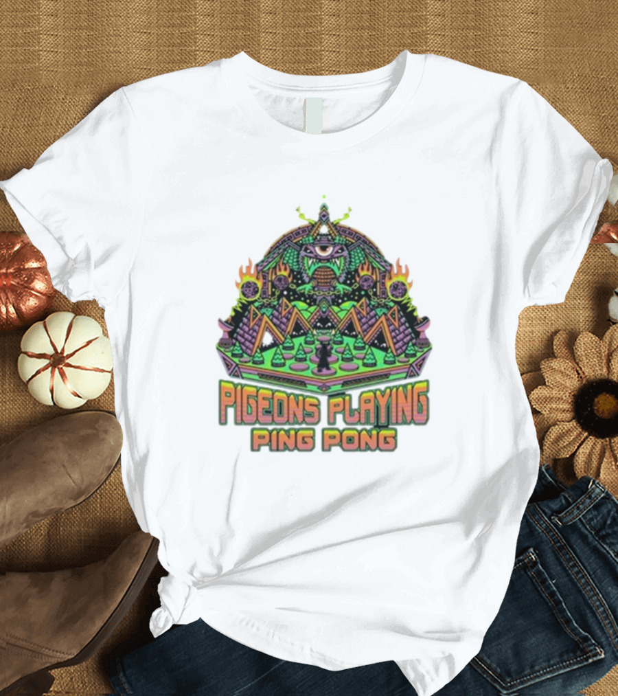 Pigeons Playing Ping Pong June 6 2024 Delmar Hall St Louis MO Psychedelic Monster T-Shirt
