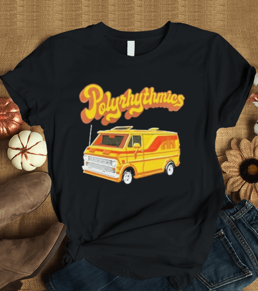 Polyrhythmics Bright Yellow Van with Retro Red Stripes T-Shirt
