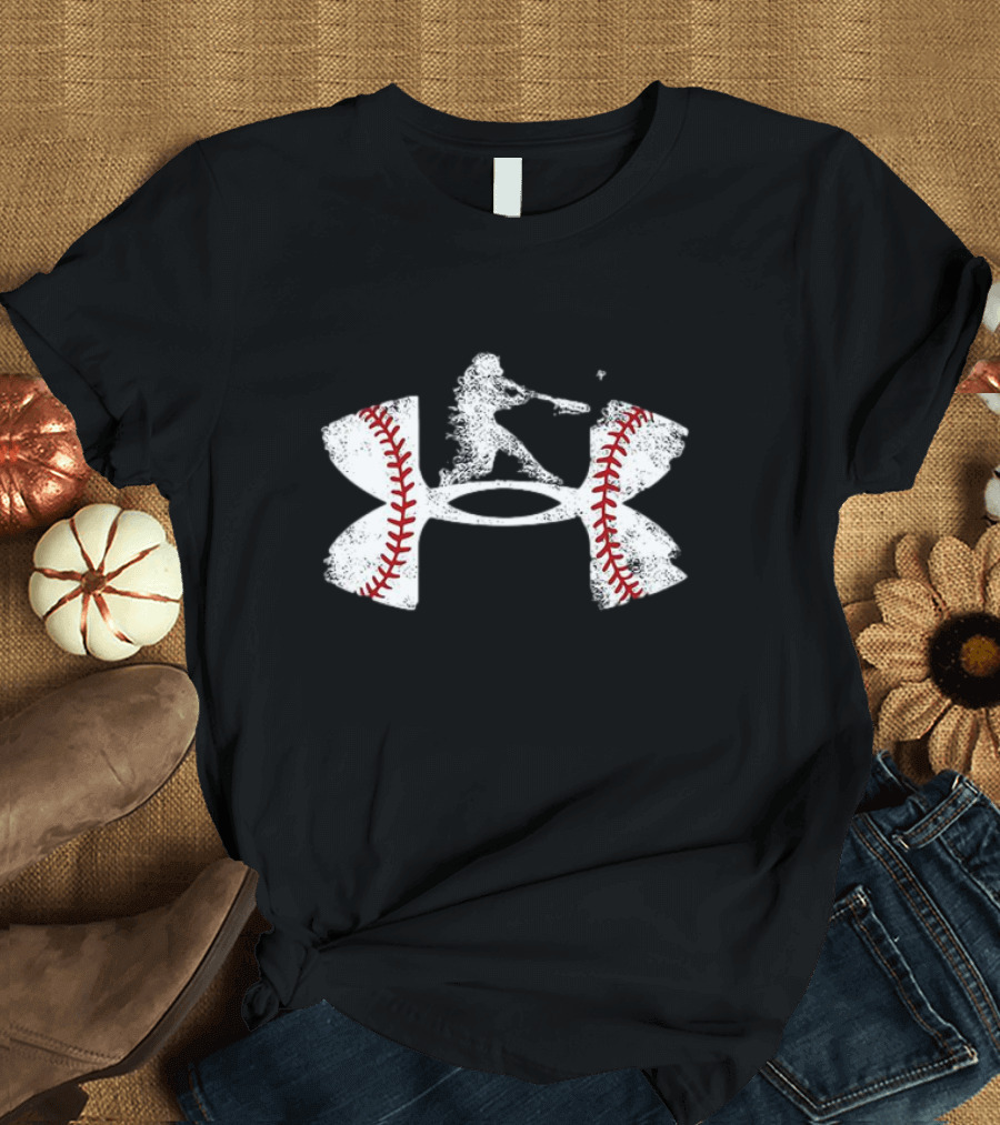 Under Armour Baseball Player Silhouette Logo with Stitching T-Shirt