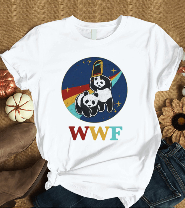 T-Shirt: WWF Panda Bear Wrestling NASA Astronauts Space T-Shirt WWF Panda Bear Wrestling NASA Astronauts Space T-Shirt