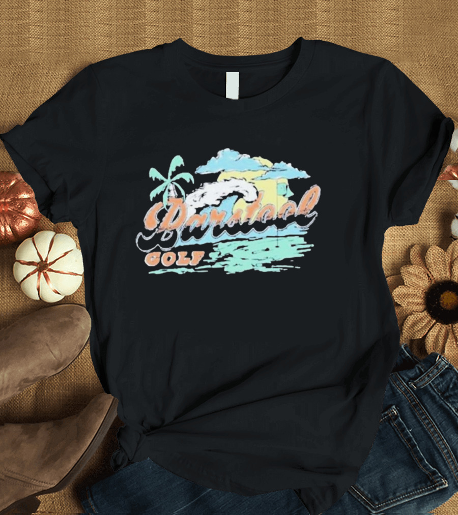 Golf Beach Wave Palm Tree Ocean Sunset T-Shirt