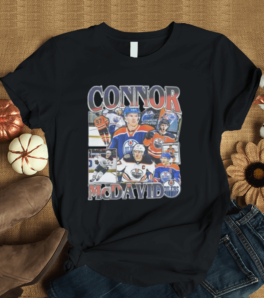 Connor McDavid Edmonton Oilers MVP Player 97 Hockey Images T-Shirt