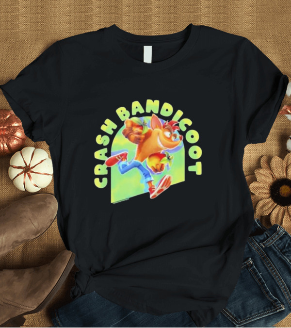 T-Shirt: Crash Bandicoot Iconic Character Action Pose Rumble T-Shirt Crash Bandicoot Iconic Character Action Pose Rumble T-Shirt