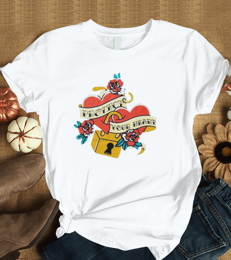 Protect Your Heart Tattoo Roses Lock and Key Xplr T-Shirt