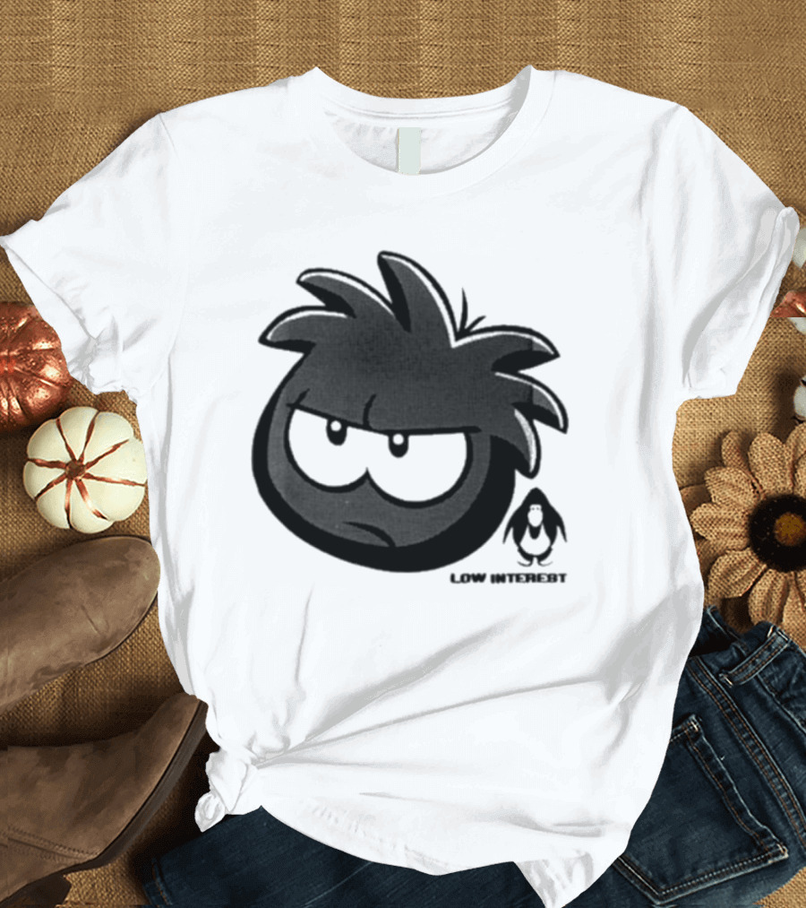 Low Interest Puffle Grumpy Face with Penguin T-Shirt