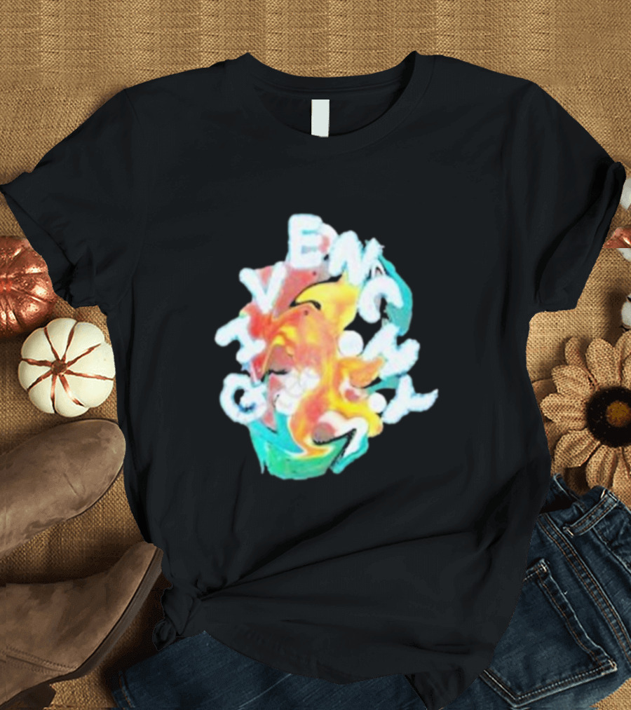 Louis Tomlinson Givenchy Psychedelic Oversized Top Colorful Swirl Text T-Shirt