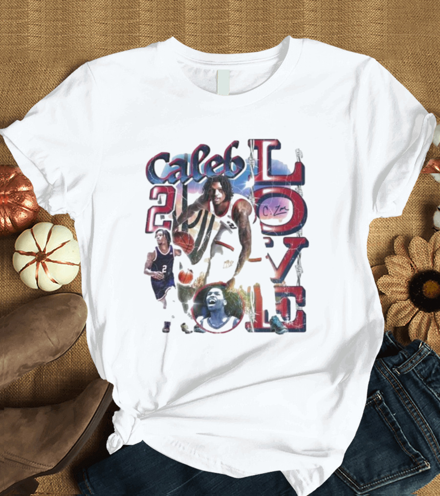 Caleb Love 2 Basketball Signature Jersey Dunk Champion Image T-Shirt