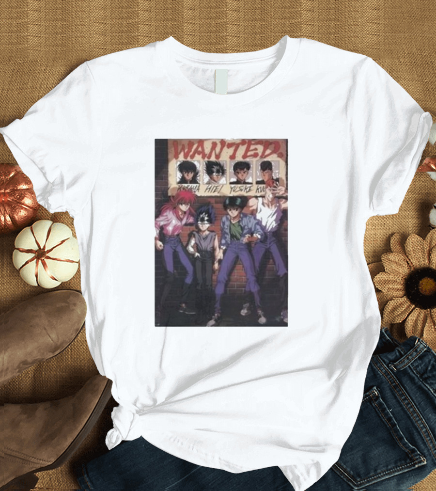 Wanted Poster Kurama Hiei Yusuke Kuwabara Characters T-Shirt