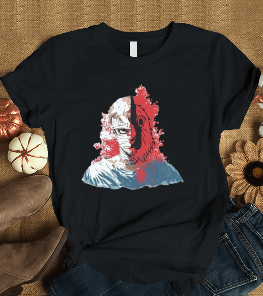 Hospital Jacket Escape Graphic Red Splatter Masked Face T-Shirt