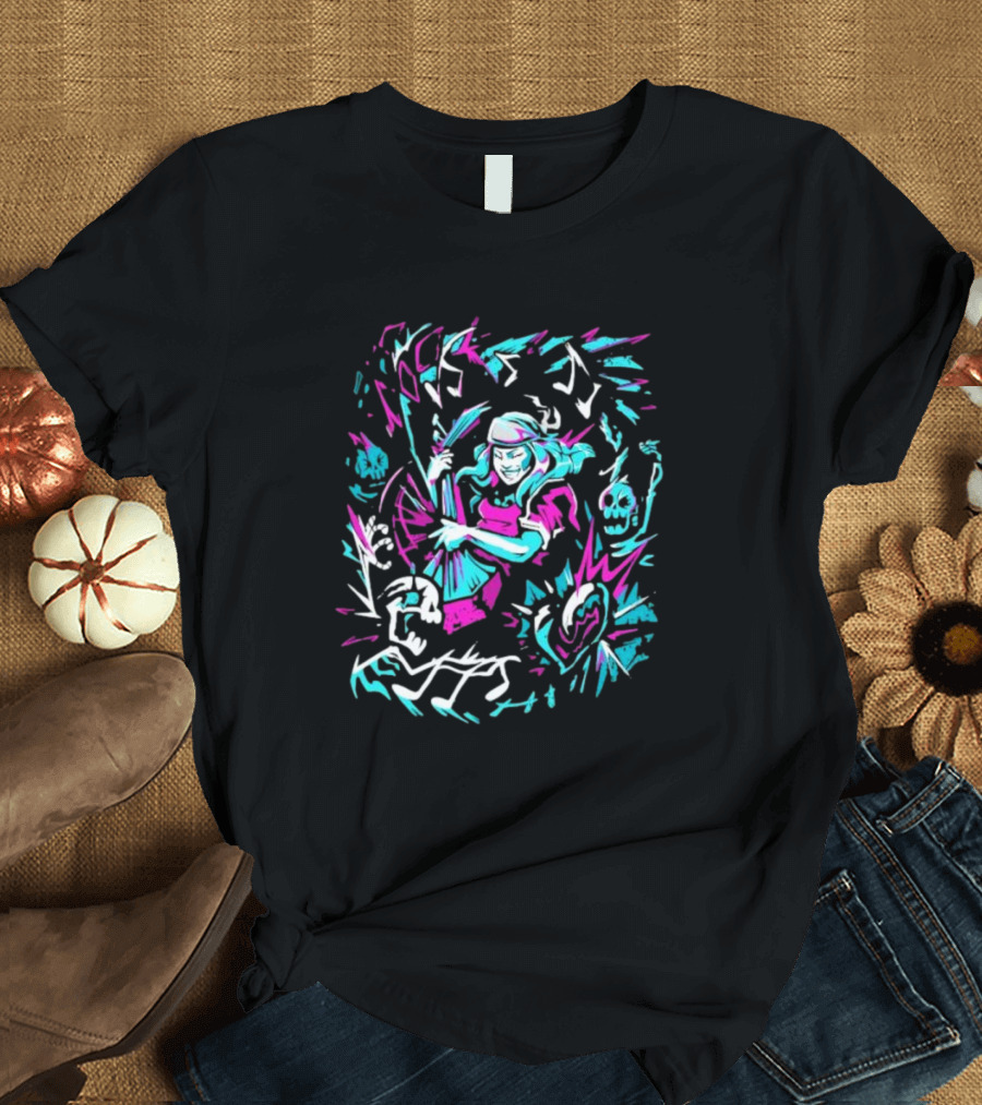 Shred The Undead 2024 Neon Skeleton Rocker SGDQ T-Shirt