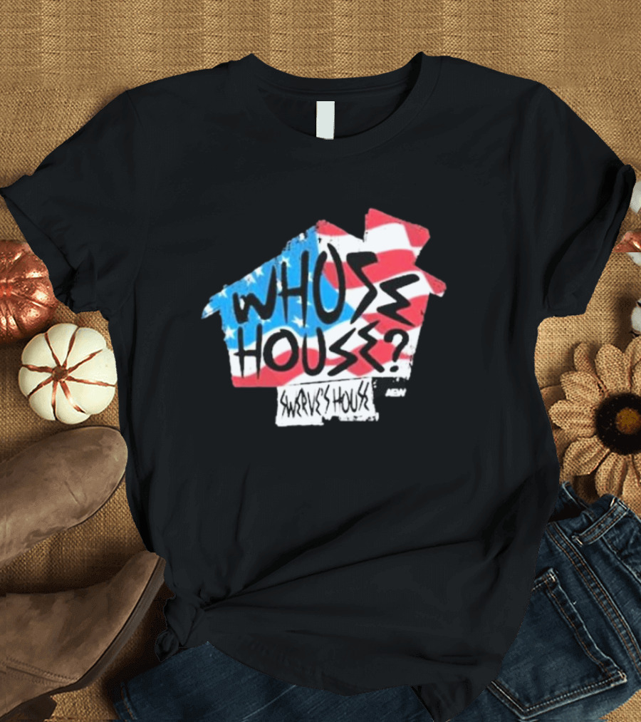 Swerve Strickland Whose House USA Stars and Stripes AEW T-Shirt