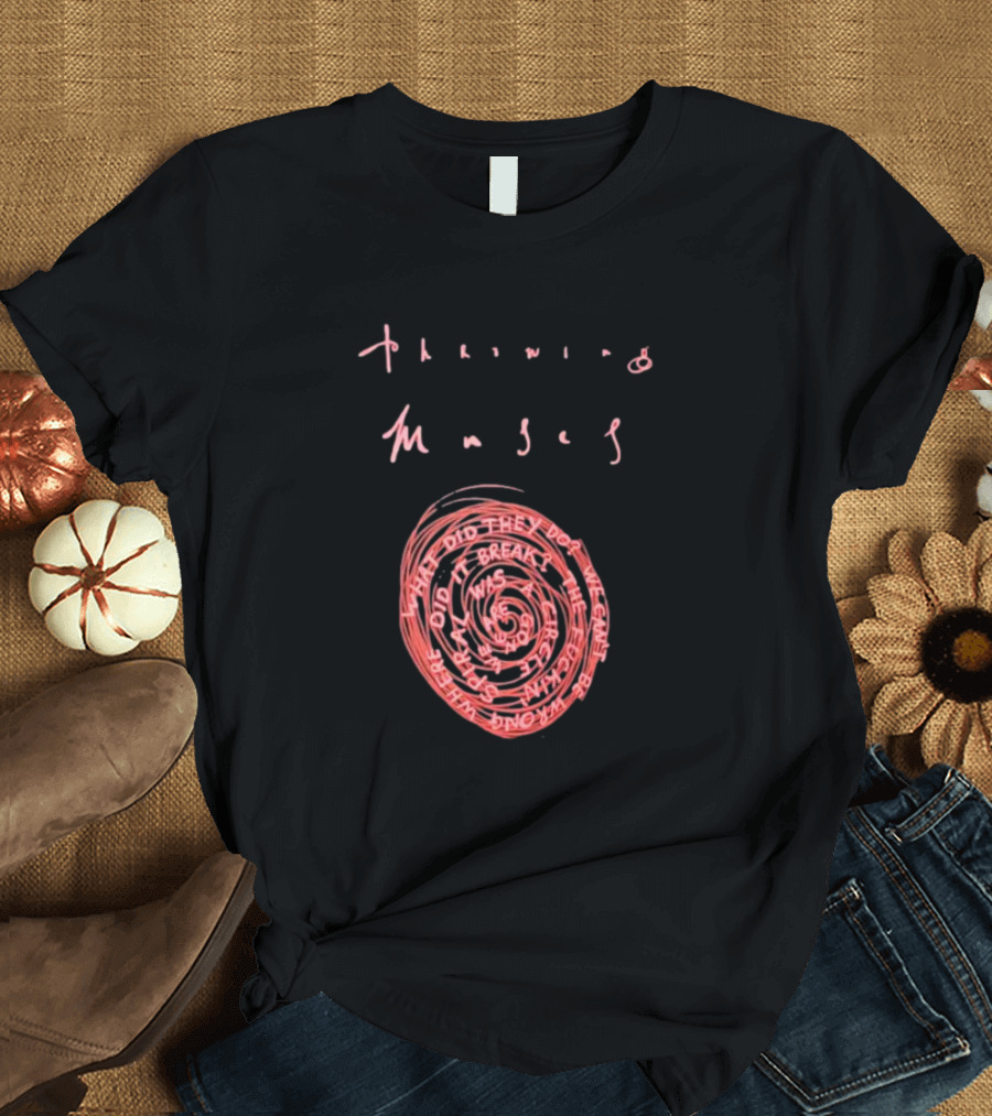 Throwing Muses Snailhead Spiral Text Fluorescent Screen Printed T-Shirt