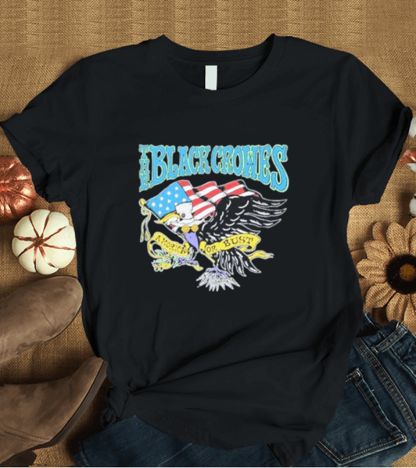 T-Shirt: The Black Crowes Amorica Or Bust Eagle with American Flag Wings T-Shirt The Black Crowes Amorica Or Bust Eagle with American Flag Wings T-Shirt