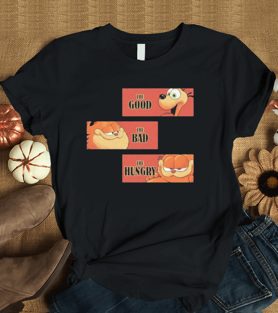 The Good The Bad The Hungry Garfield and Odie T-Shirt