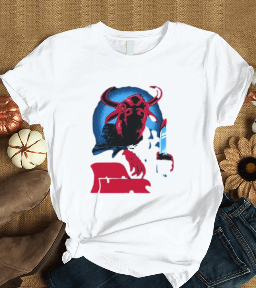 Papa Meat Cyber Bully Cow with Knife Dark Humor T-Shirt